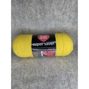 RED HEART SUPER SAVER YARN #0324 Bright Yellow 7oz Skein 100% Acrylic New